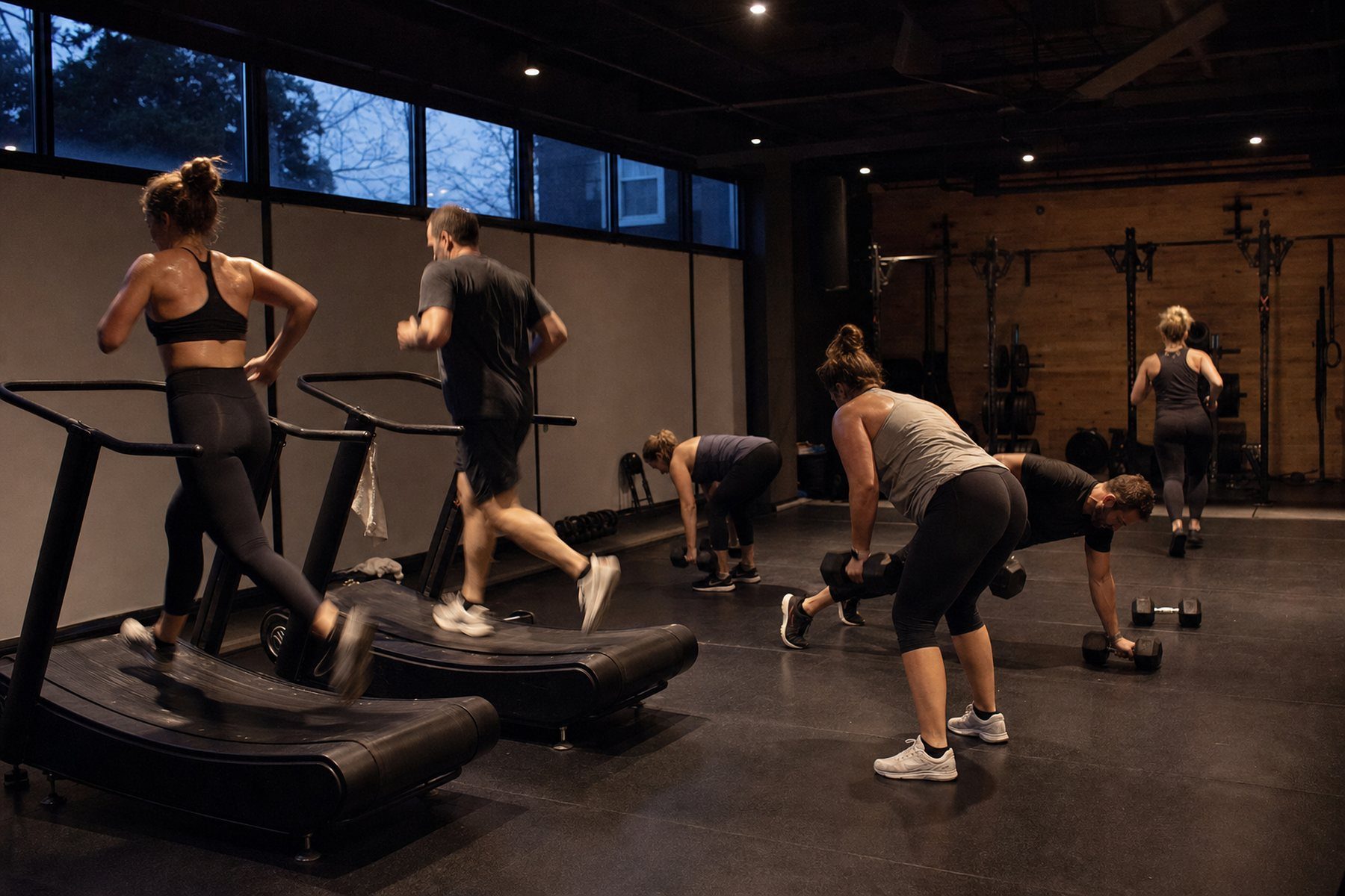 Early morning class at the Train Full Send Needham studio